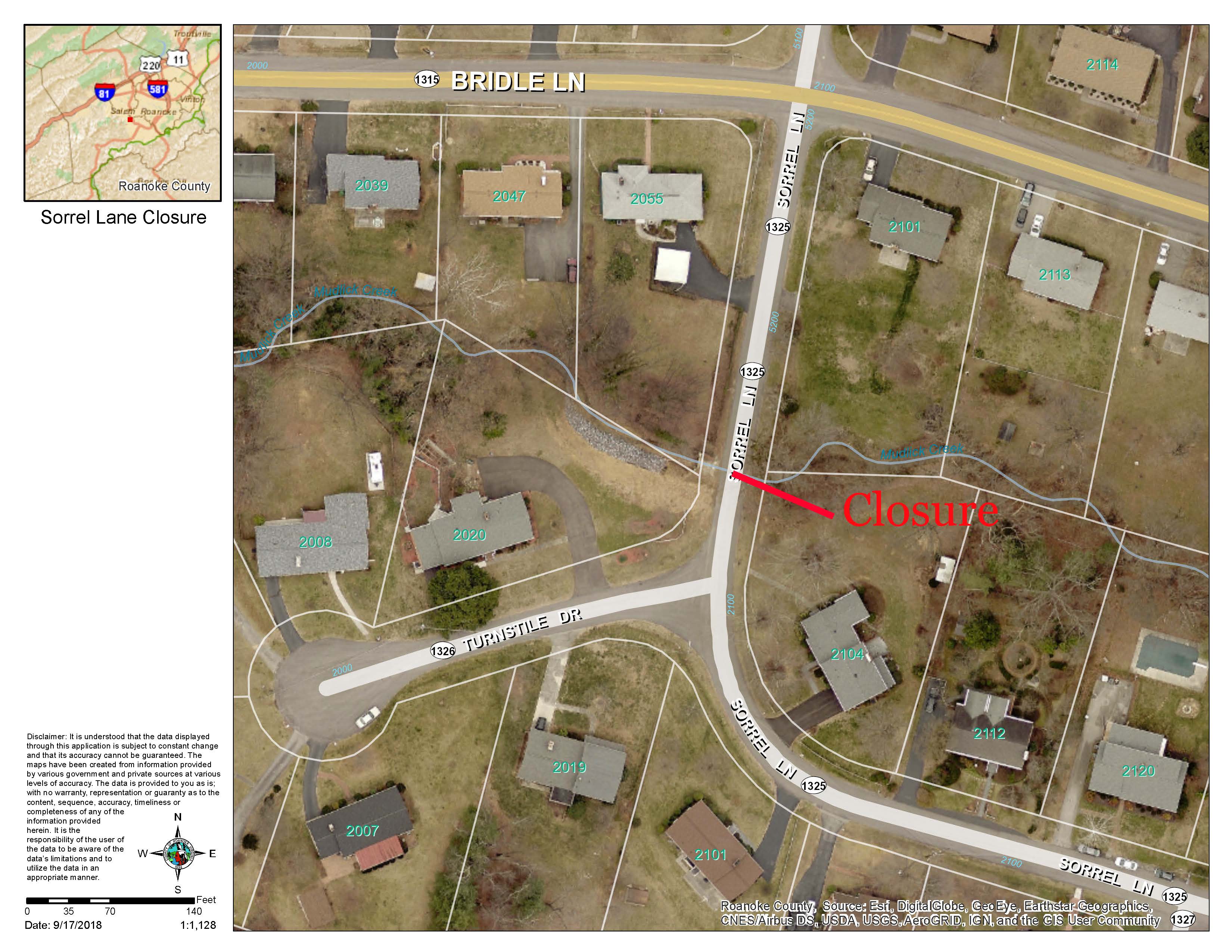 Sorrel Lane Road Closure